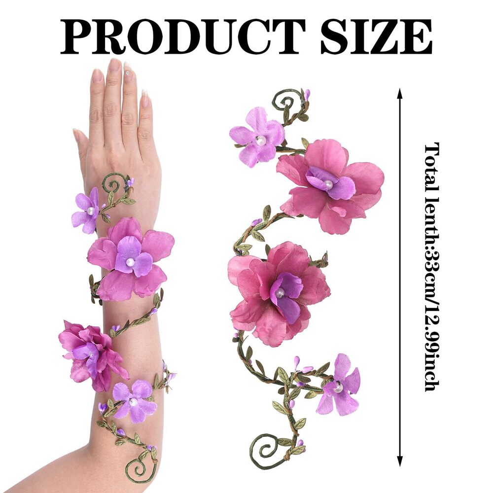 6143 Elf Flower Arm Wrap - 1 Pc Purple Renfaire Floral Fairy View 5